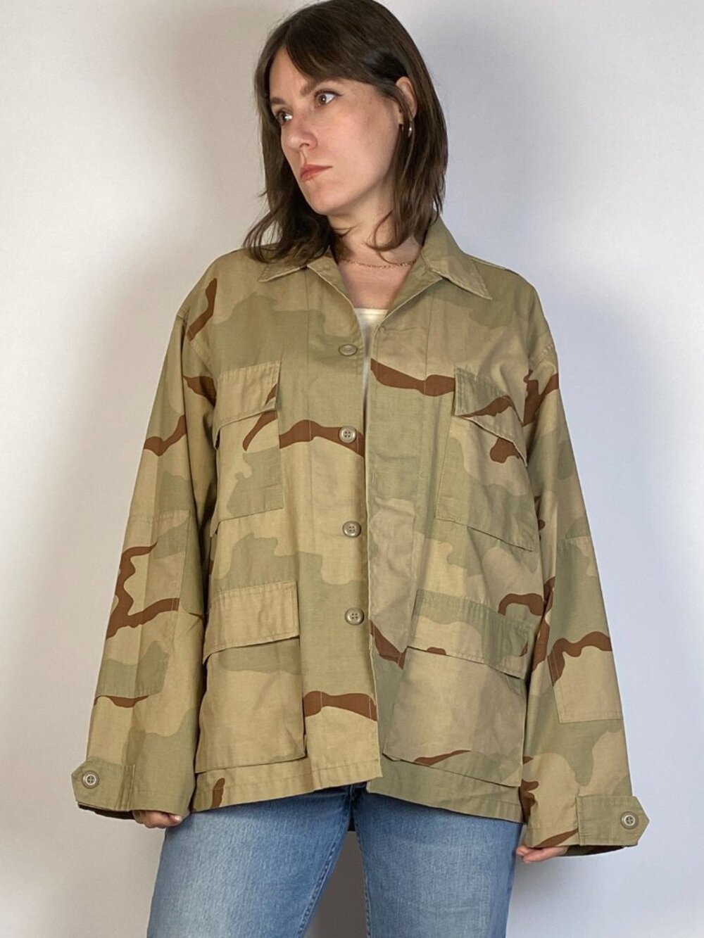Vintage 1990s DESERT STORM Army Jacket -- Small to Medium